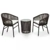vidaXL 3-részes barna PVC rattan bisztrószett párnákkal