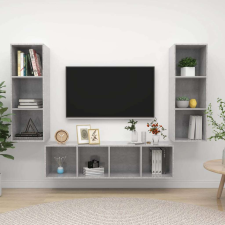 vidaXL 3 részes betonszürke forgácslap TV-szekrény szett bútor