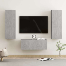 vidaXL 3 részes betonszürke forgácslap TV-szekrényszett bútor