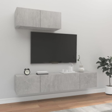 vidaXL 3 részes betonszürke szerelt fa TV-szekrényszett bútor