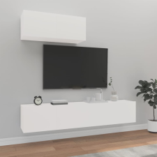 vidaXL 3 részes fehér szerelt fa TV-szekrényszett bútor