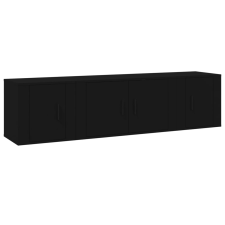 vidaXL 3 részes fekete szerelt fa TV-szekrényszett (3188399) bútor