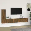 vidaXL 3 részes füstös tölgy színű szerelt fa TV-szekrényszett