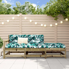 vidaXL 3 részes impregnált fenyőfa kerti ülőgarnitúra párnával kerti bútor