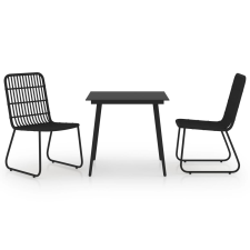 vidaXL 3 részes polyrattan és üveg kültéri étkezőgarnitúra (3060243) kerti bútor