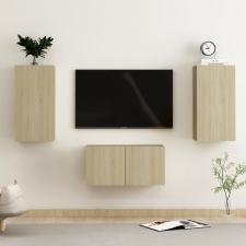 vidaXL 3 részes sonoma-tölgyszínű forgácslap TV-szekrényszett bútor