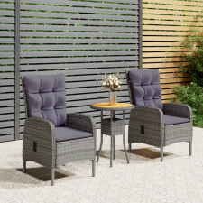 vidaXL 3 részes szürke polyrattan kerti bisztrószett (3058543) kerti bútor