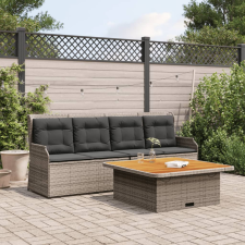 vidaXL 3 részes szürke polyrattan kerti ülőgarnitúra párnákkal kerti bútor