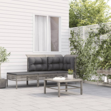 vidaXL 3 részes szürke polyrattan kerti ülőgarnitúra párnákkal kerti bútor