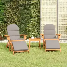 vidaXL 3 részes tömör akácfa kerti Adirondack ülőgarnitúra kerti bútor