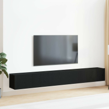 vidaXL 3 részes TV szekrény szett fekete mérnöki fa bútor