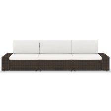 vidaXL 3 személyes barna elemes polyrattan kanapé (49516) kerti bútor