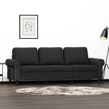 vidaXL 3 személyes fekete bársony kanapé 180 cm bútor