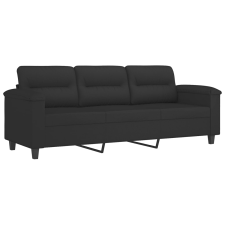vidaXL 3 személyes fekete mikroszálas szövetkanapé 180 cm (359570) bútor