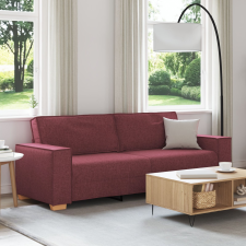 vidaXL 3-Személyes Kanapé Light Grey 59 cm Textil Burgundi vörös Poliészter bútor