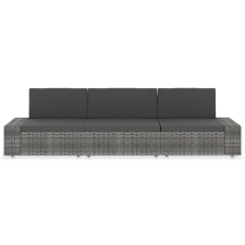 vidaXL 3 személyes szürke elemes polyrattan kanapé (49526) kerti bútor