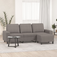 vidaXL 3 személyes tópszínű szövet kanapé lábtartóval 180 cm bútor