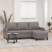 vidaXL 3 személyes tópszínű szövet kanapé lábtartóval 180 cm bútor