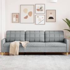 vidaXL 3 személyes világosszürke szövet kanapé 210 cm bútor