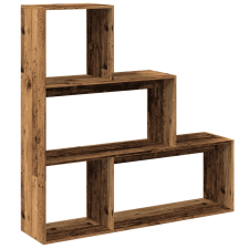 vidaXL 3 szintes antik fa színű fa elválasztó könyvespolc 123x29x123cm (857992) bútor