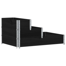 vidaXL 3 szintes fekete tömör fenyőfa magaságyás 120 x 80 cm (4010310) kerti tárolás