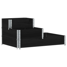 vidaXL 3 szintes fekete tömör fenyőfa magaságyás 120 x 80 cm (4010314) kerti tárolás