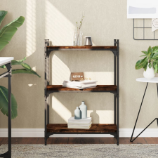vidaXL 3 szintes füstölt tölgyszínű szerelt fa könyvespolc 60x30x86 cm bútor