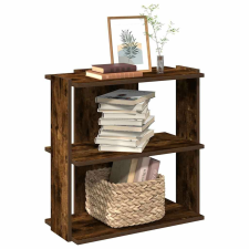 vidaXL 3 szintes füstös tölgy színű szerelt fa könyvespolc 60x30x60 cm bútor