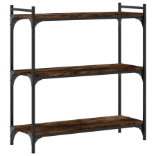 vidaXL 3 szintes füstös tölgy színű szerelt fa könyvespolc 80x30x86 cm (837669) bútor