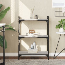 vidaXL 3 szintes szürke sonoma színű fa könyvespolc 60x30x86 cm bútor