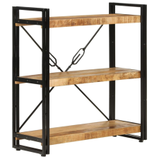 vidaXL 3-szintes tömör mangófa és vas könyvespolc 77x30x80 cm bútor