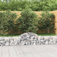vidaXL 40 db íves horganyzott vas gabion kosár 200x30x40/60 cm kerti dekoráció