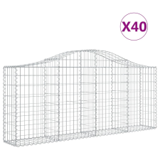 vidaXL 40 db íves horganyzott vas gabion kosár 200x30x80/100 cm (3145427) kerti tárolás
