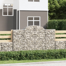 vidaXL 40 db íves horganyzott vas gabion kosár 200x50x120/140 cm kerti tárolás
