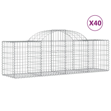 vidaXL 40 db íves horganyzott vas gabion kosár 200x50x60/80 cm (3146296) kerti tárolás