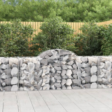 vidaXL 40 db íves horganyzott vas gabion kosár 200x50x80/100 cm kerti tárolás