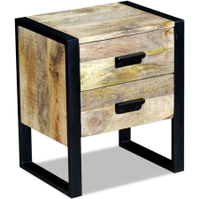 vidaXL 43x33x51 cm 2 fiókos tömör mangófa kis asztal  (243298) bútor