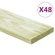 vidaXL 48 db impregnált tömör fenyőfa padlódeszka 5,76 m² 1 m járólap