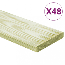 vidaXL 48 db impregnált tömör fenyőfa padlódeszka 5,76 m² 1 m járólap