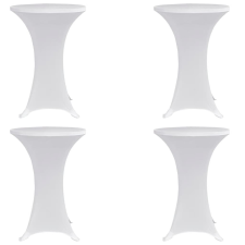 vidaXL 4 darab fehér sztreccs asztalterítő bárasztalhoz ø80 cm party kellék
