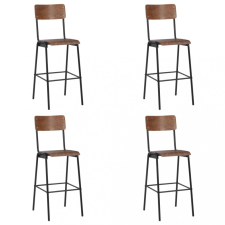 vidaXL 4 darab tömör furnérlemez és acél bárszék bútor