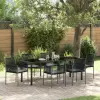 vidaXL 4 darabos szett Fekete Polirattan 54x60.5x83.5 cm Tartós