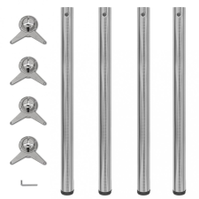 vidaXL 4 db állítható magasságú csiszolt nikkel asztalláb 870 mm bútor