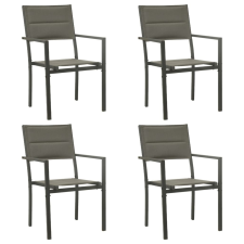 vidaXL 4 db antracitszürke textilén és acél kerti szék kerti bútor