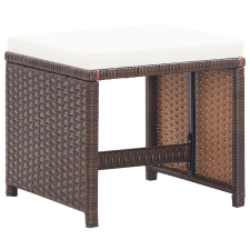 vidaXL 4 db barna polyrattan kerti szék párnákkal (316806) kerti bútor