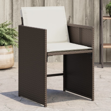 vidaXL 4 db barna polyrattan kerti szék párnával kerti bútor