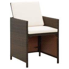 vidaXL 4 db barna polyrattan kerti szék párnával (316776) kerti bútor