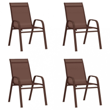vidaXL 4 db barna textilén rakásolható kerti szék kerti bútor