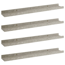 vidaXL 4 db betonszürke fali polc 60 x 9 x 3 cm (326705) bútor
