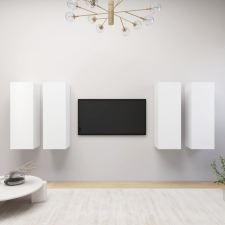 vidaXL 4 db fehér forgácslap TV-szekrény 30,5 x 30 x 90 cm bútor
